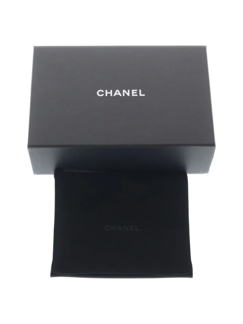Chanel CC Logo Star Trifold Wallet Compact Coin Case Orange Leather Silver